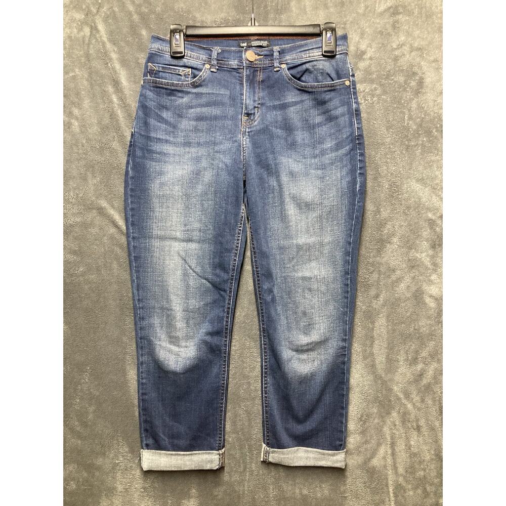 Lee Modern Series Mid-Rise Fit Jeans Womens Size 6 Med Stretch Faded Cropped